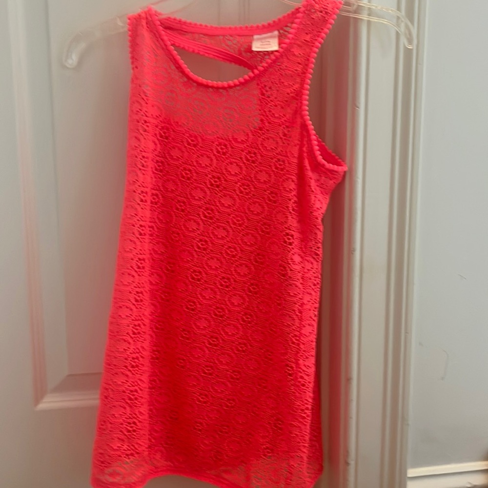 neon pink beach coverup